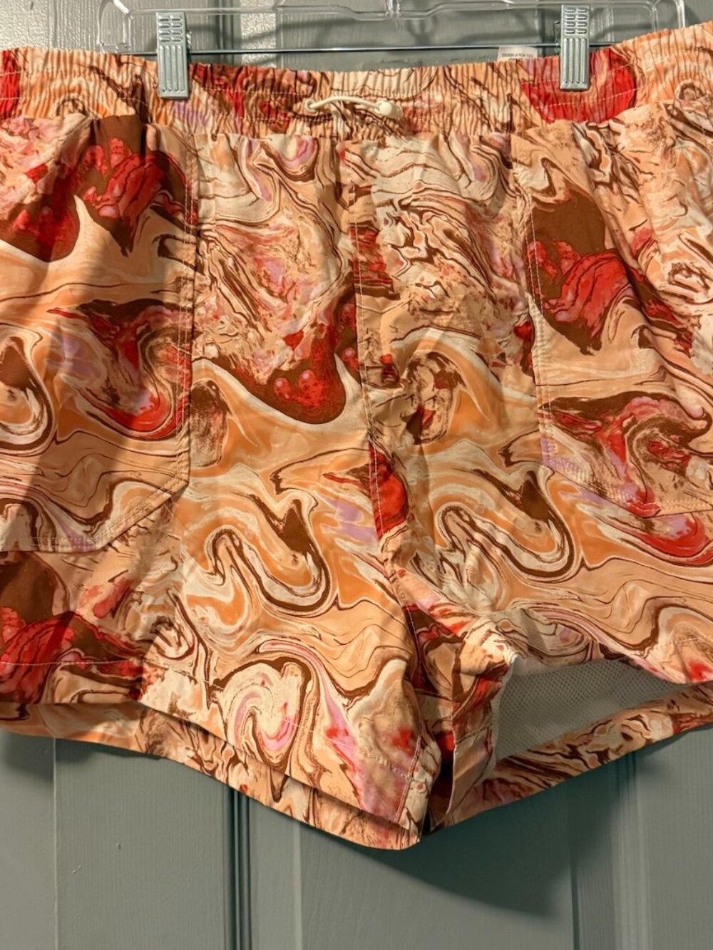 Alpine Design Swim Shorts Women's XL Marble Print Lined Beach Pool Athletic